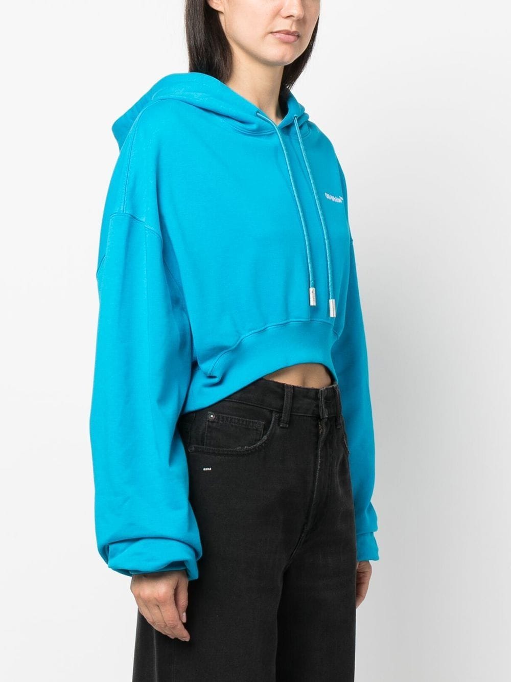Best Replica Off White Replica cropped logo-print hoodie - Colareps