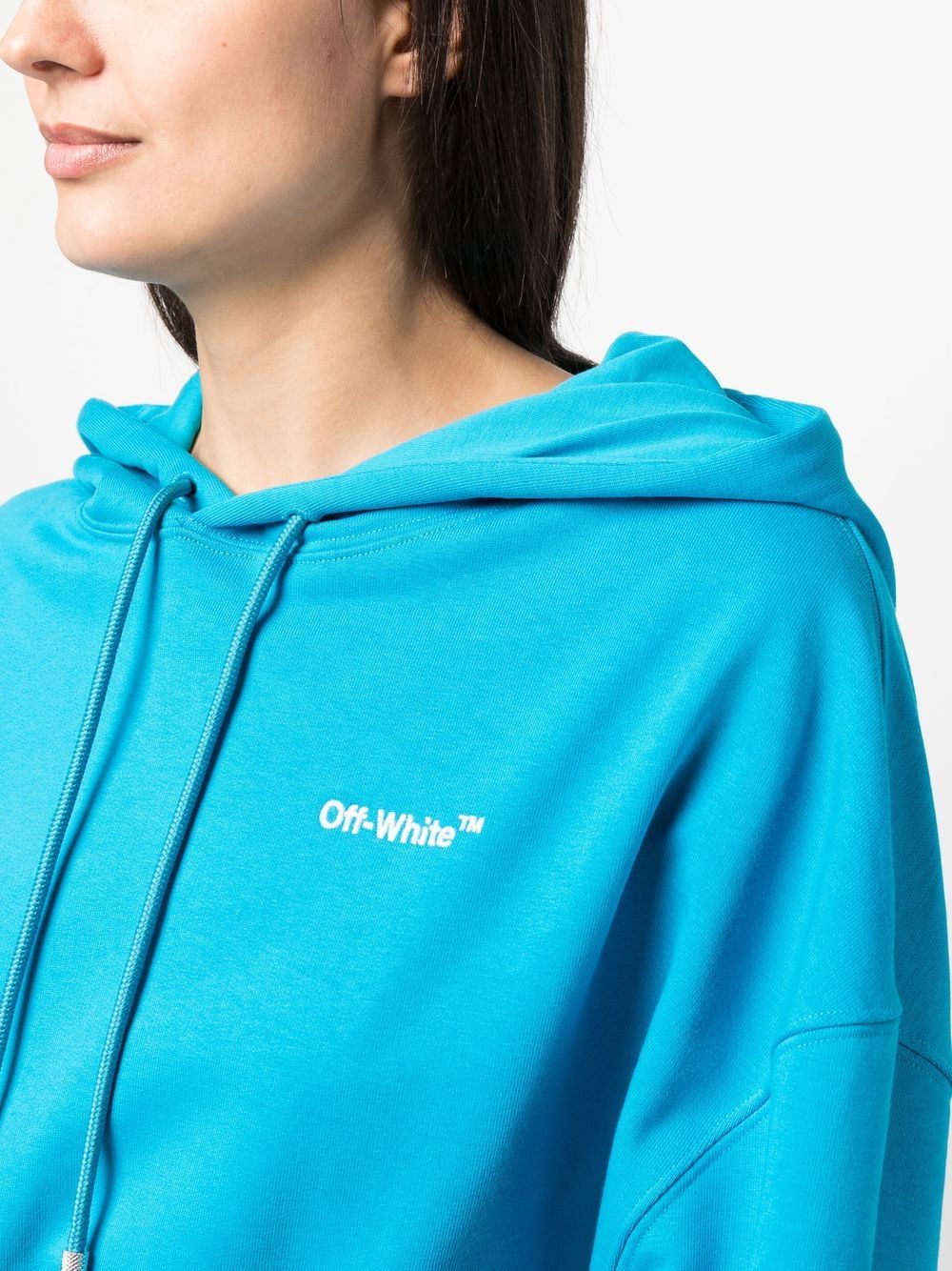Best Replica Off White Replica cropped logo-print hoodie - Colareps