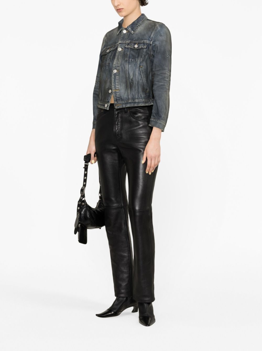 Best Replica Balenciaga Dupes cropped denim jacket - Colareps