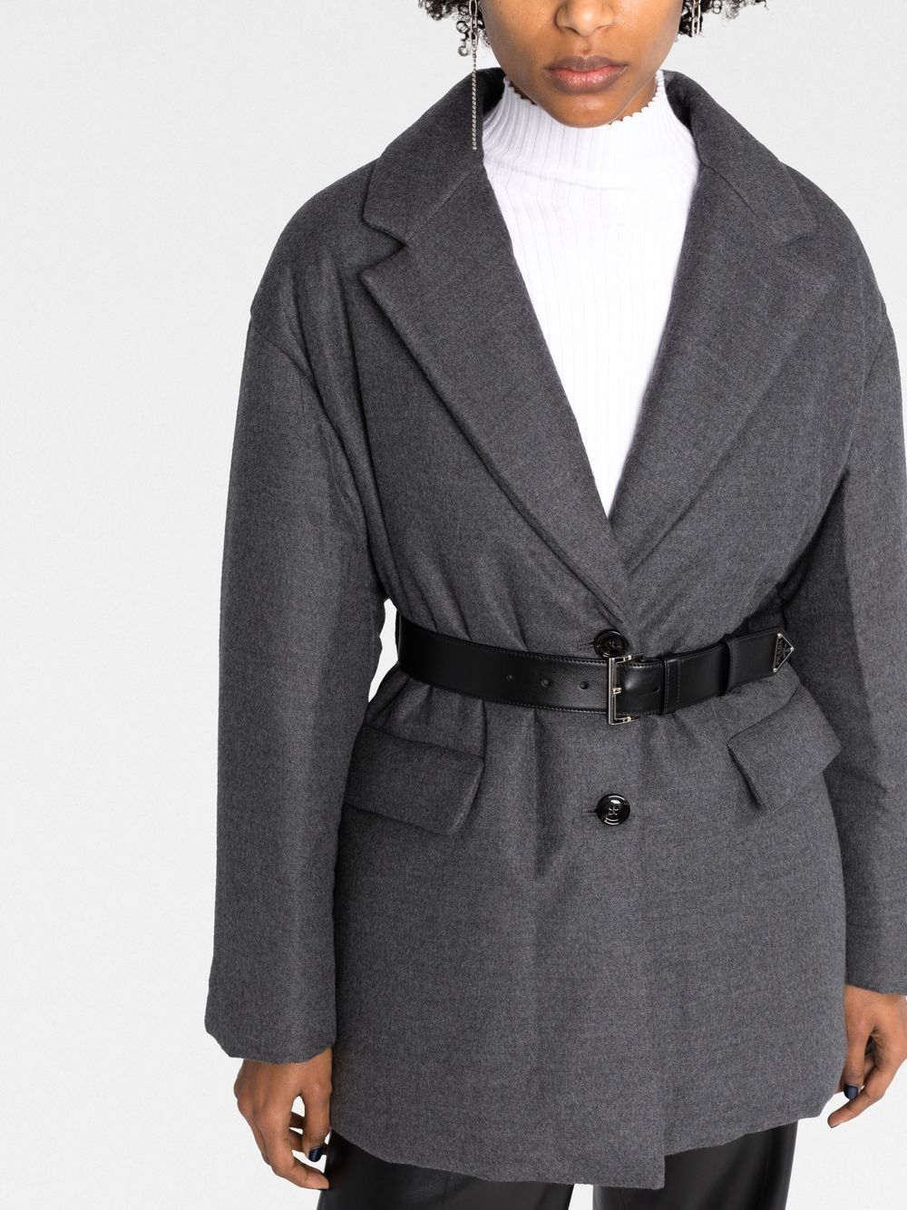 Best Replica Prada belted single-breasted blazer - Colareps