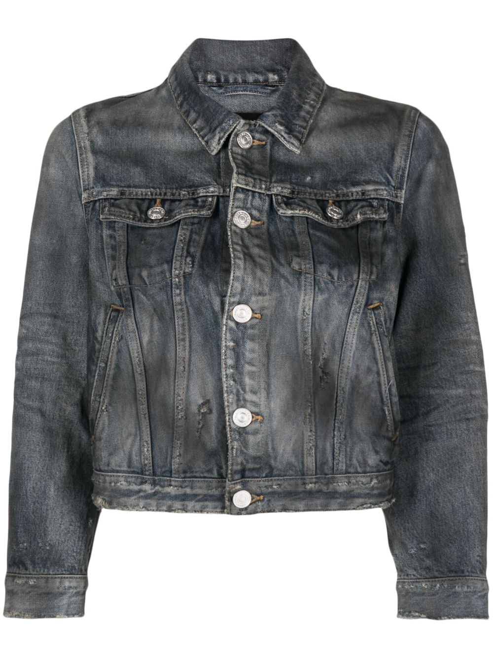 Best Replica Balenciaga Dupes cropped denim jacket - Colareps