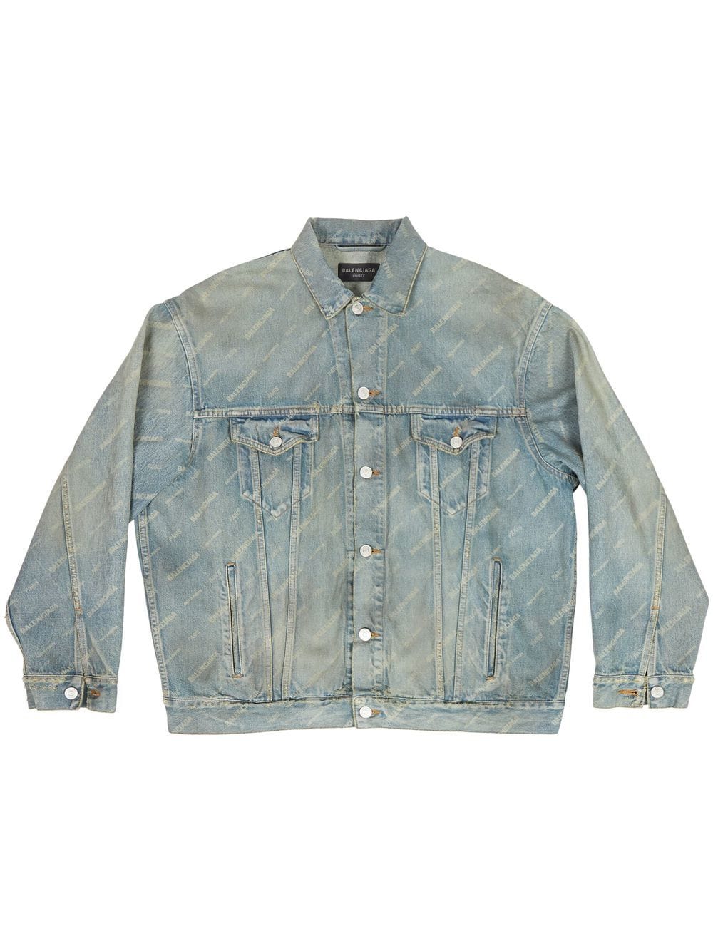 Best Replica Balenciaga Dupes logo-print oversized denim jacket - Colareps
