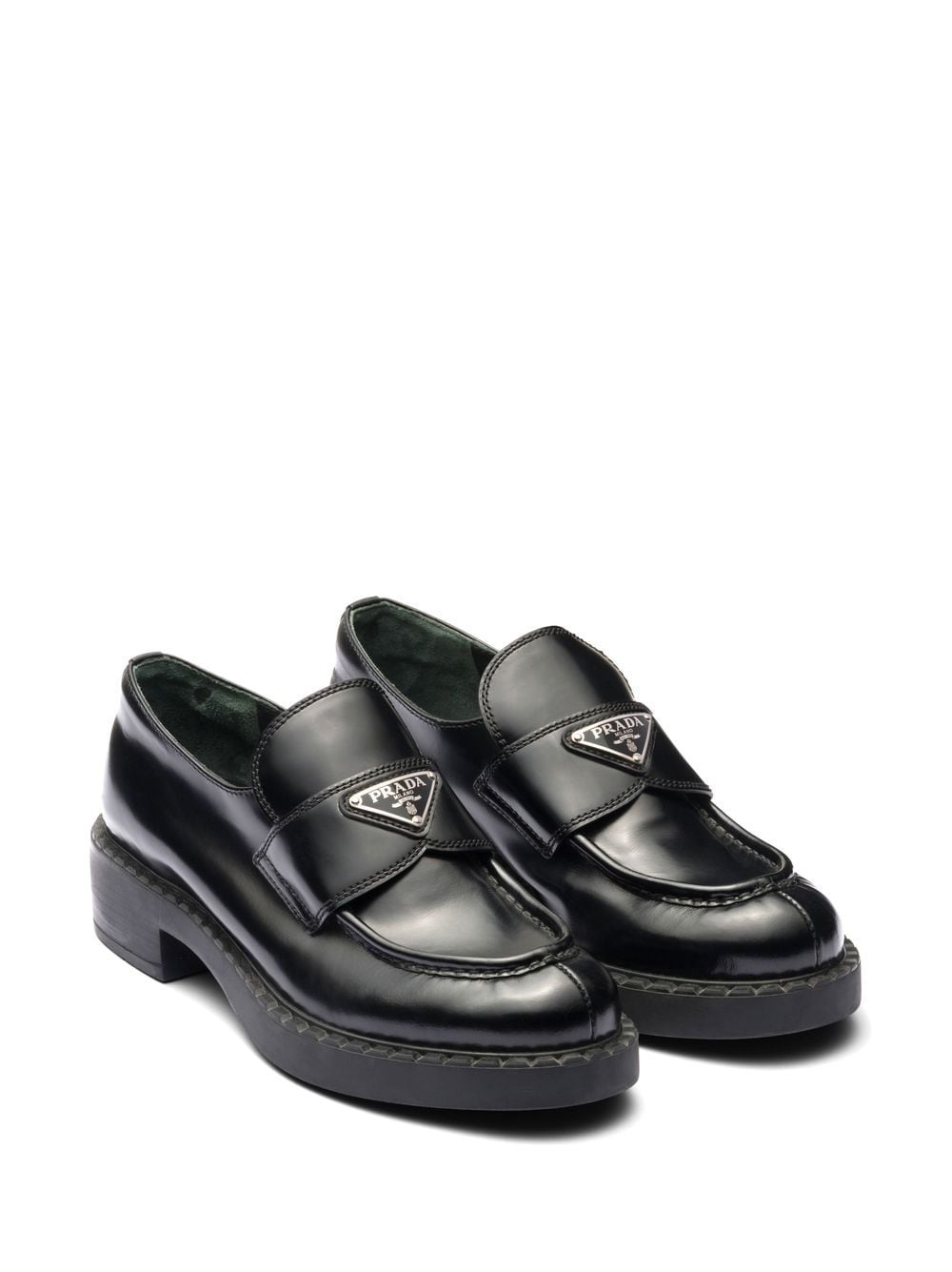 Best Replica Prada loafers Dupe triangle logo plaque - Colareps