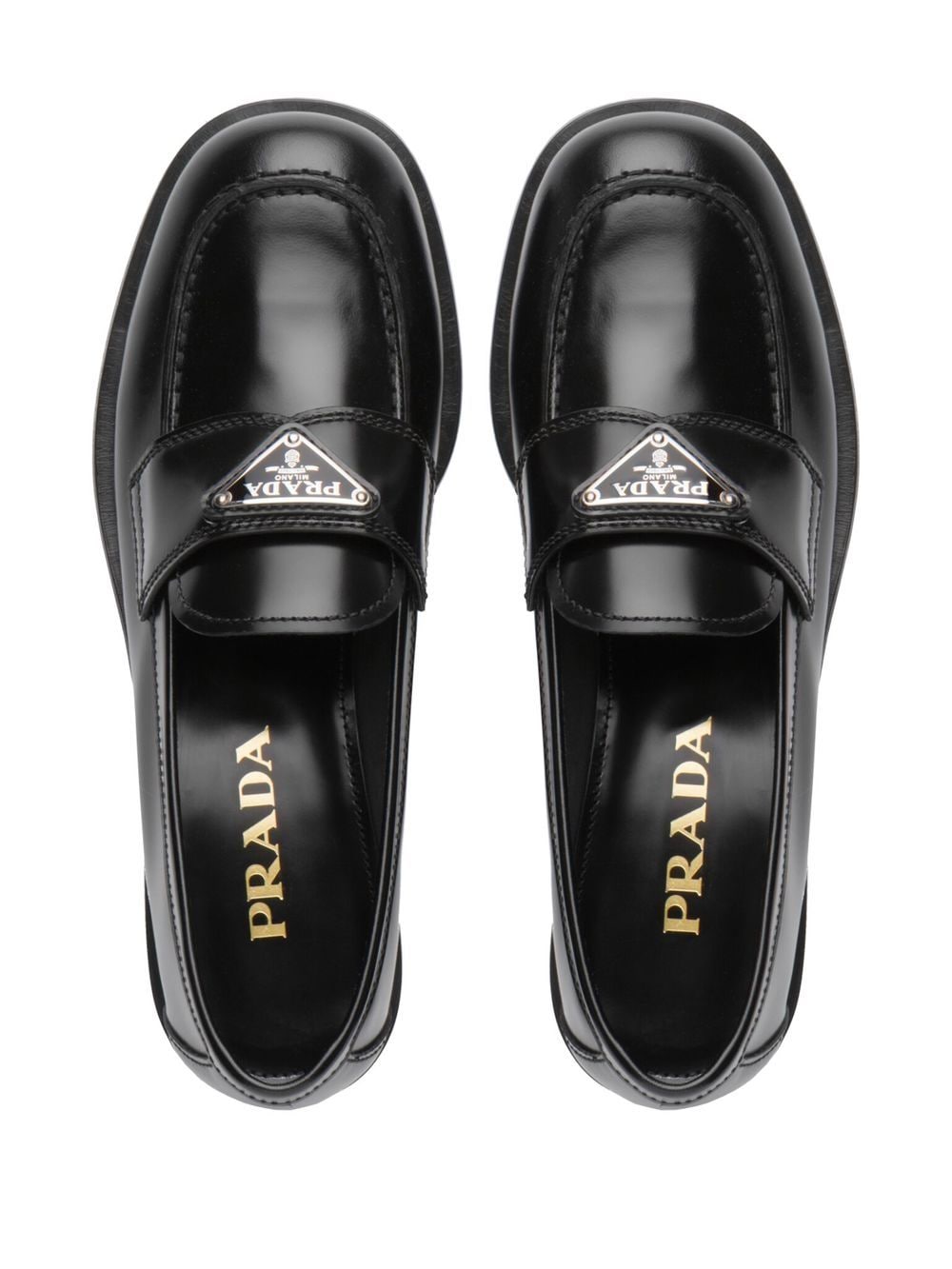 Best Replica Prada loafers Dupe logo-plaque leather - Colareps