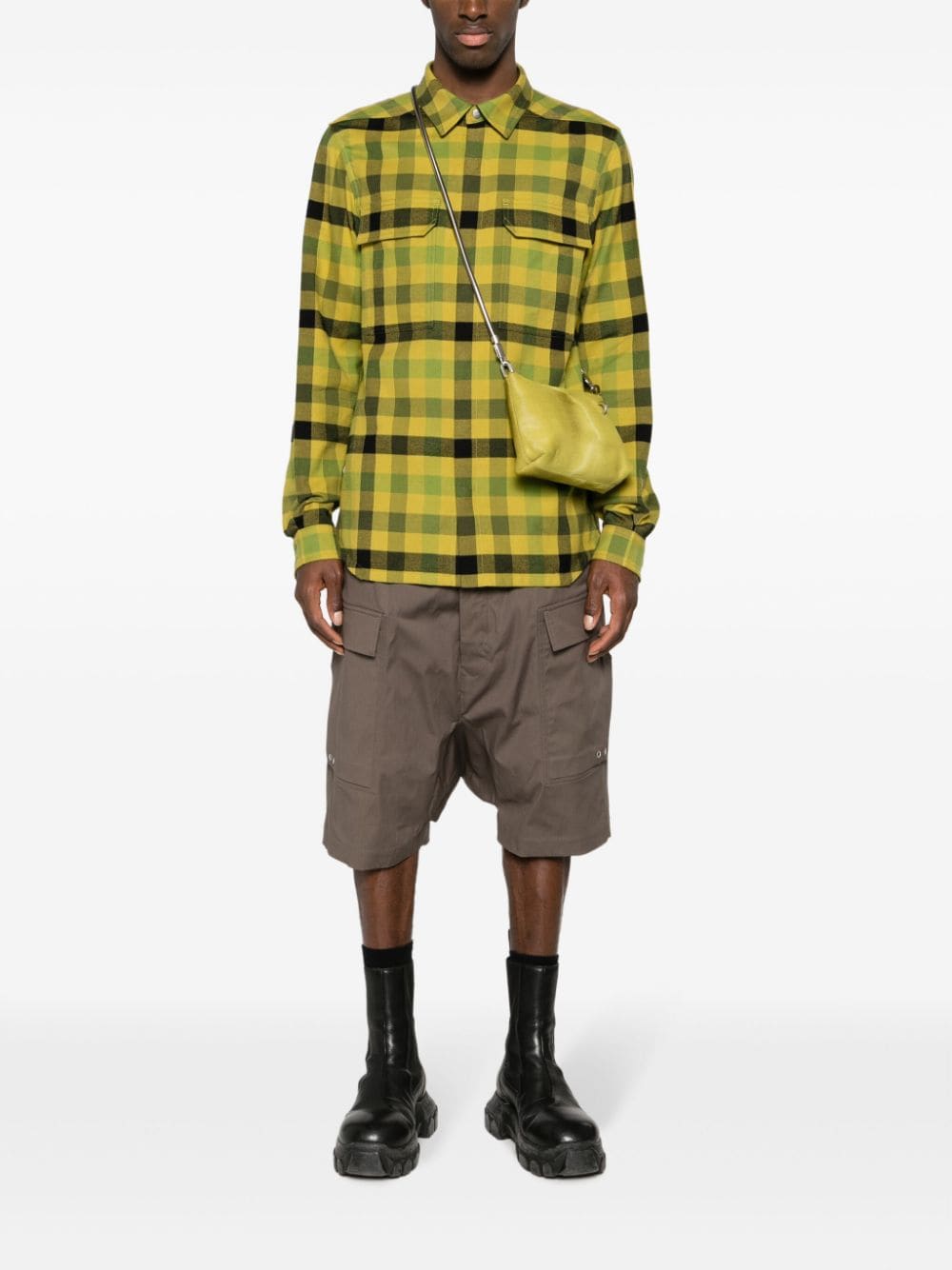Best Replica Rick Owens Replica check-pattern cotton shirt - Colareps