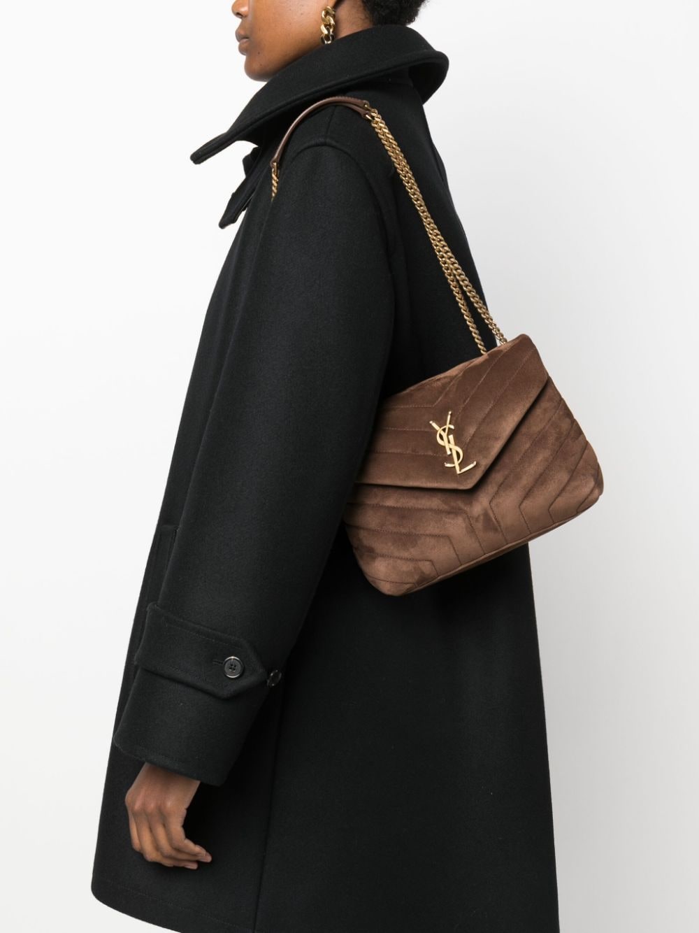 Best Replica YSL Replica Saint Laurent small Loulou suede shoulder bag - Colareps