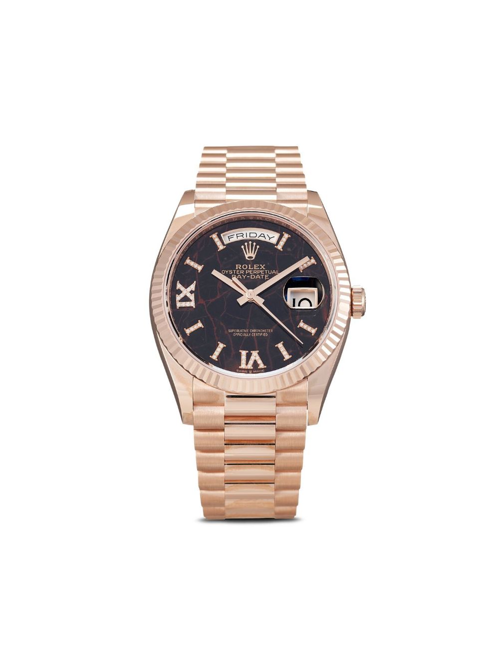 Best Replica Replica Rolex Day-Date 36 Automatic 18kt Everose Gold Diamond Eisenkiesel Dial Ladies Watch M128235-0041 - Colareps
