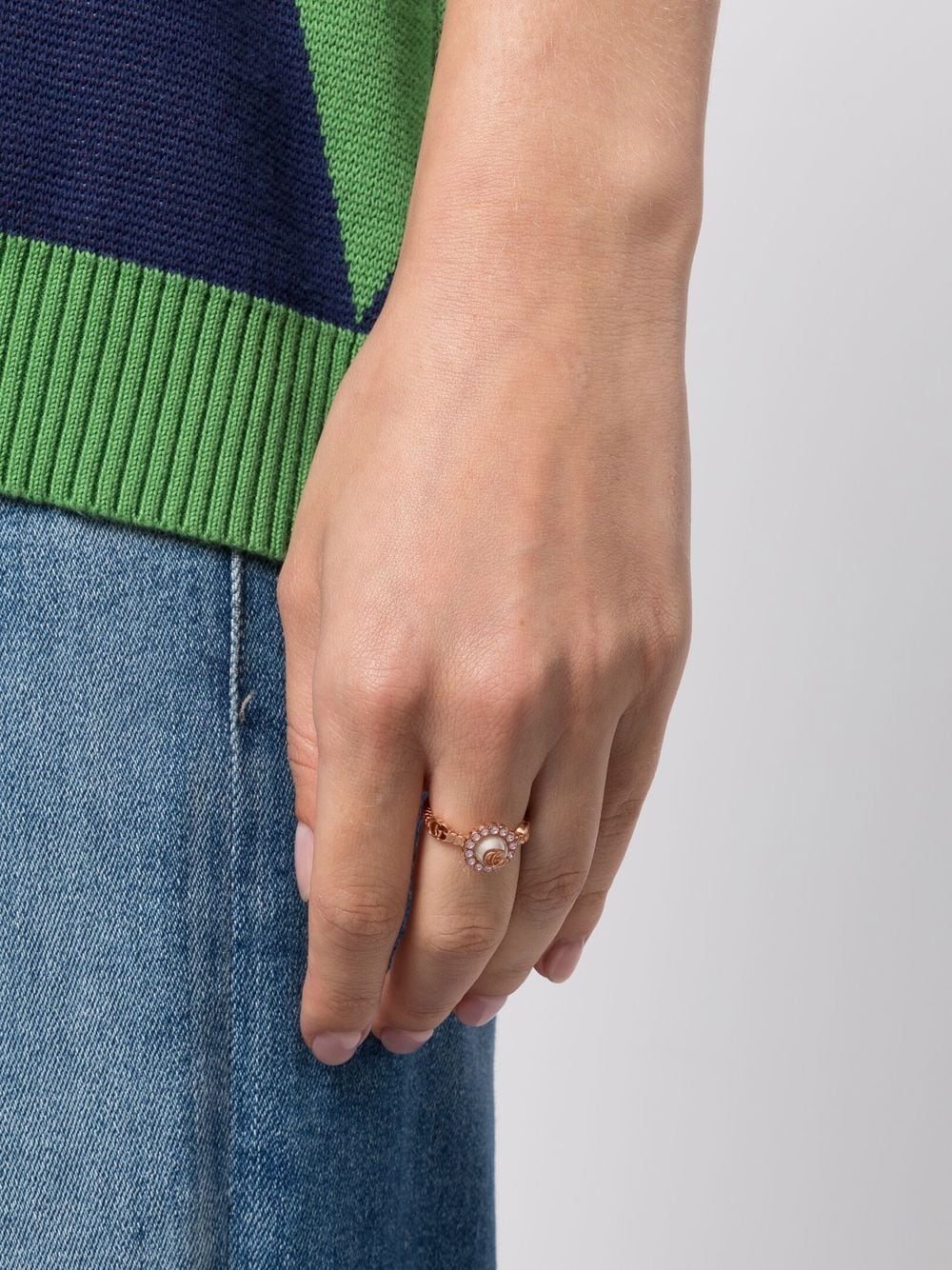 Best Replica Gucci Replica Double G-logo flower ring - Colareps