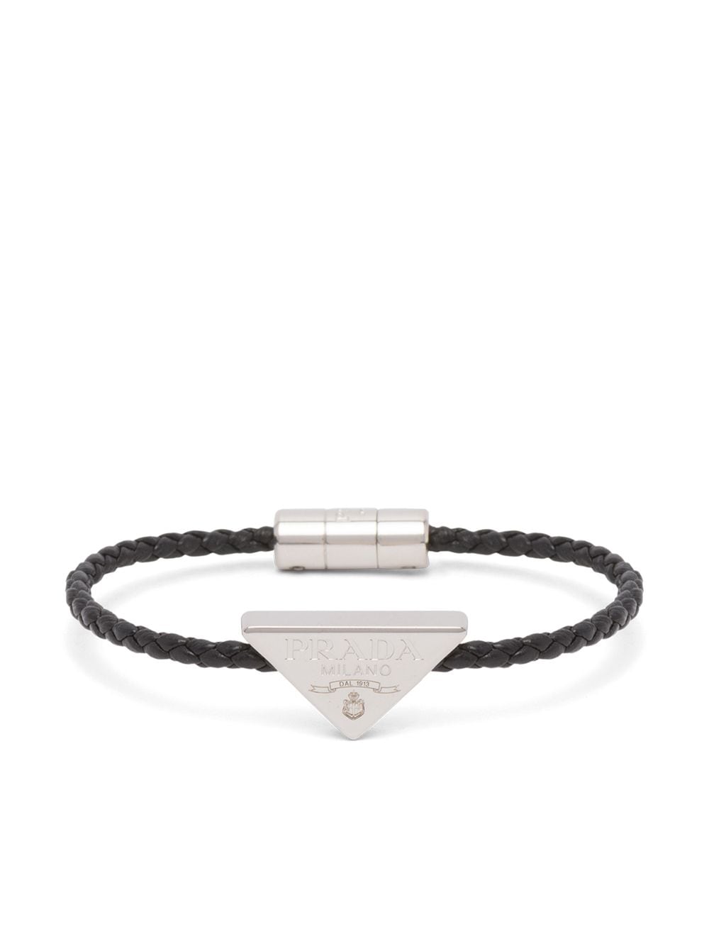 Best Replica Replica Pradas triangle-logo woven bracelet - Colareps
