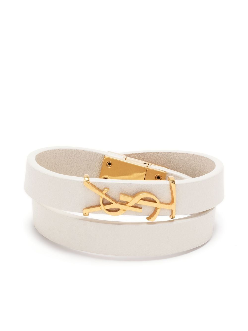 Best Replica YSL Replica Saint Laurent YSL logo-plaque leather bracelet - Colareps