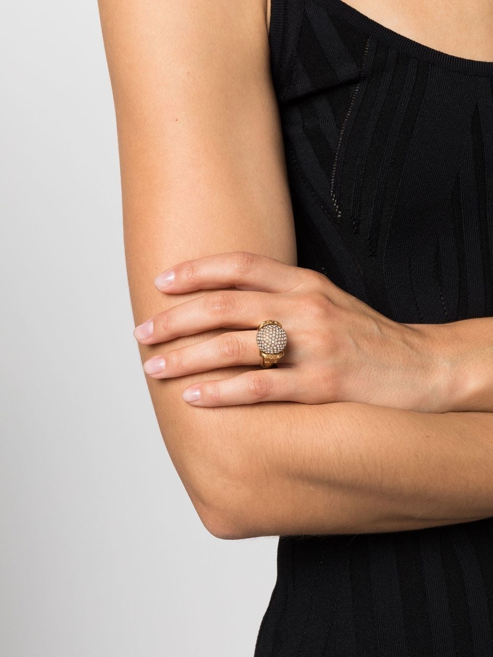 Best Replica Versace crystal-embellished ring - Colareps