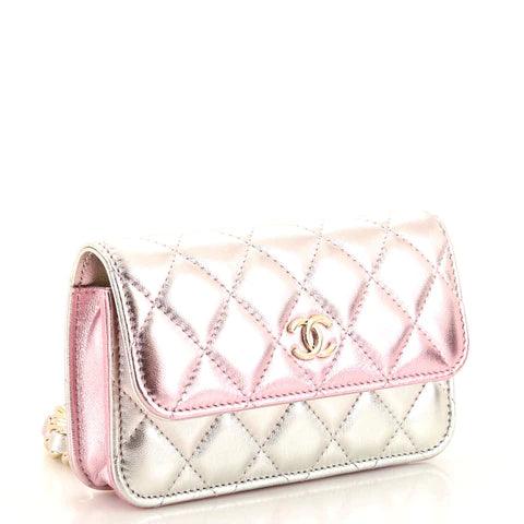 Best Replica Coco Punk Chain Clutch Quilted Gradient Metallic Lambskin - Colareps