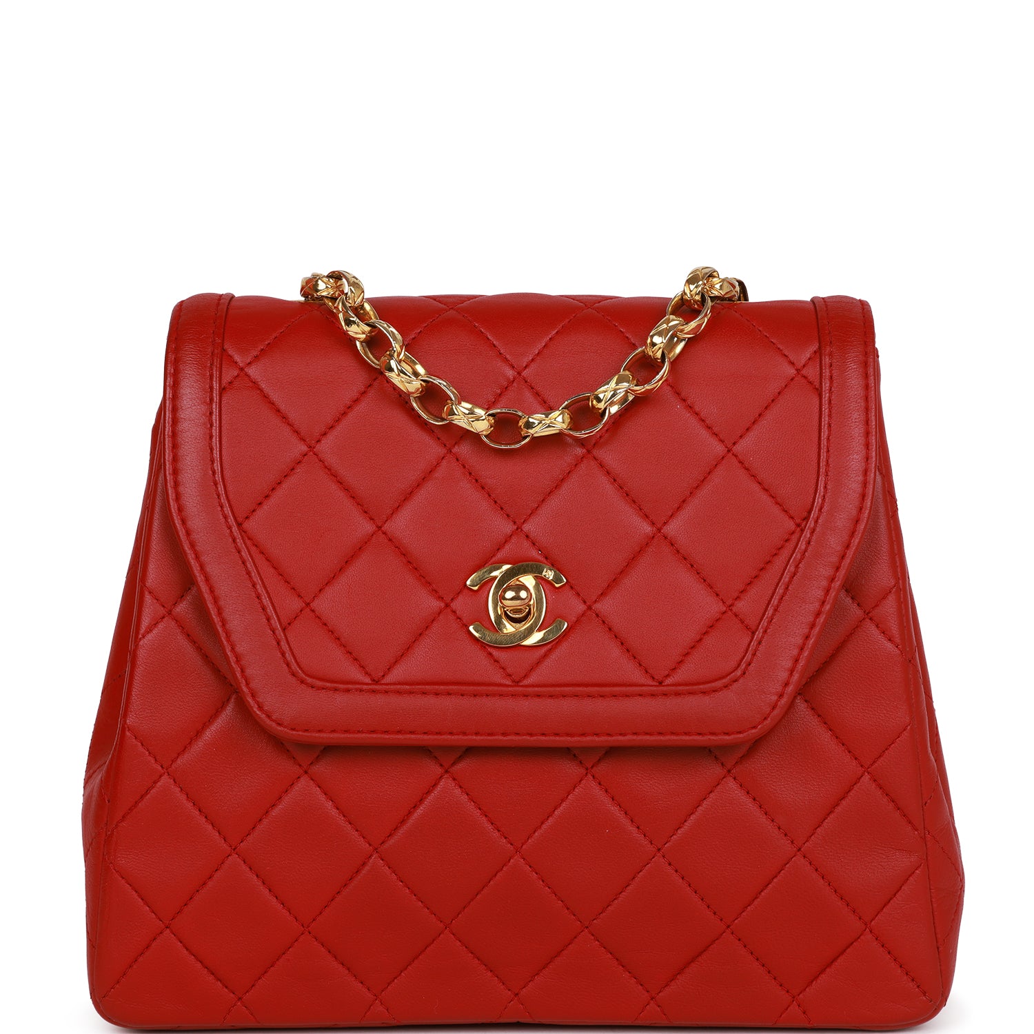 Best Replica Chanel Trapeze Flap Bag Red Lambskin Gold Hardware - Colareps