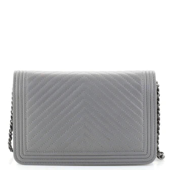 Best Replica Chanel Boy Wallet on Chain Chevron Calfskin - Colareps