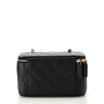 Best Replica Chanel Classic Vanity Case with Chain Quilted Caviar Small - Colareps