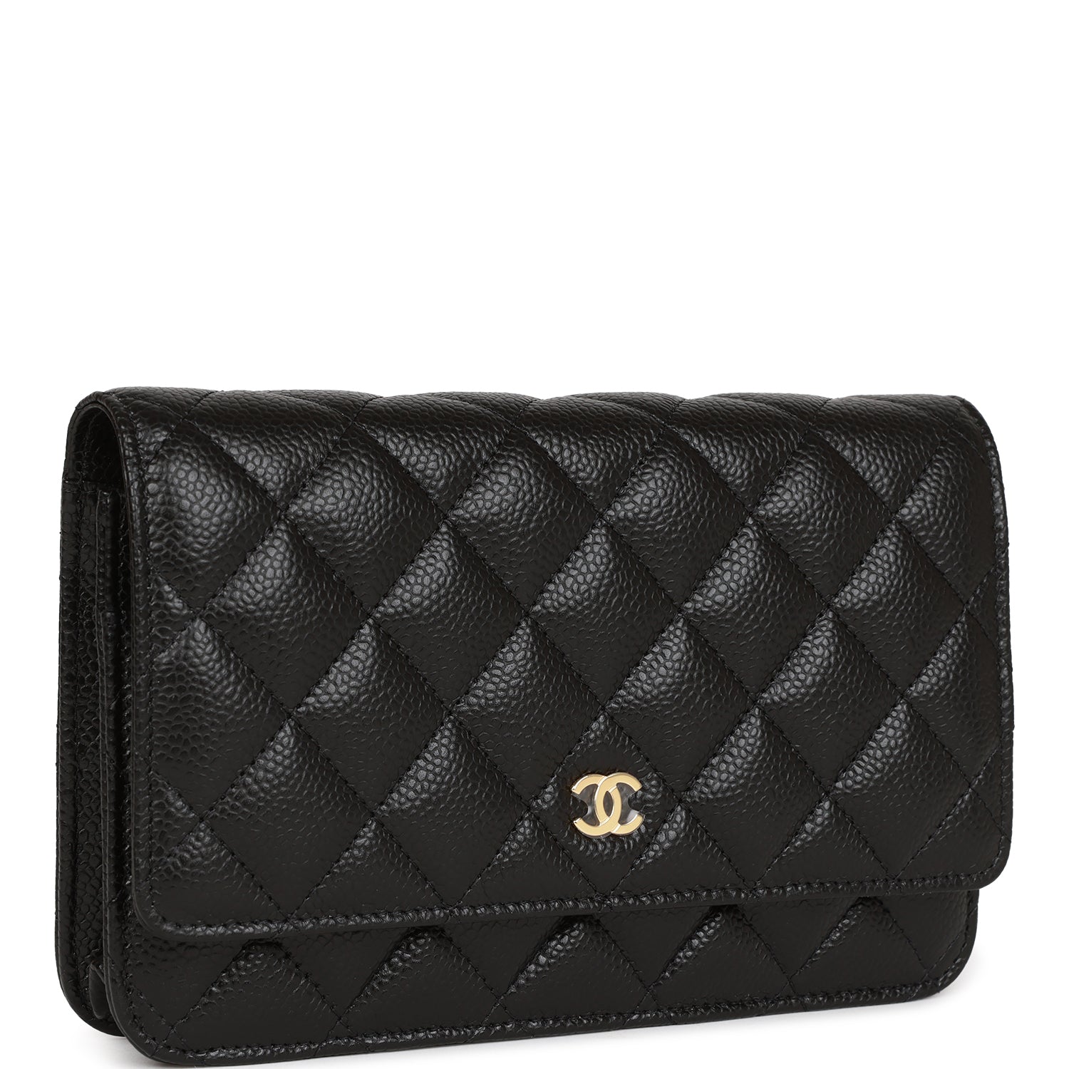 Best Replica Chanel Wallet on Chain WOC Black Caviar Gold Hardware - Colareps