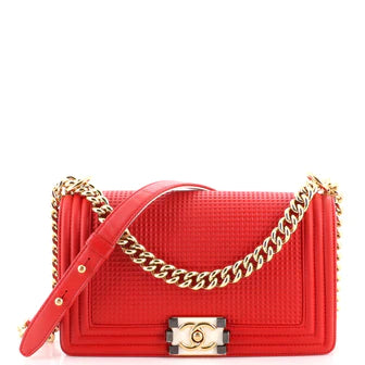 Best Replica Boy Flap Bag Cube Embossed Lambskin Old Medium - Colareps