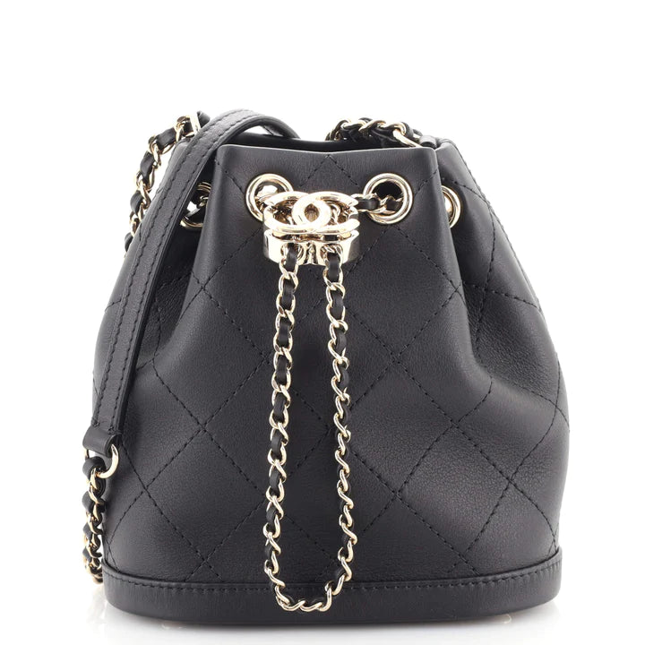 Best Replica CC Drawstring Bucket Bag Quilted Calfskin Mini - Colareps
