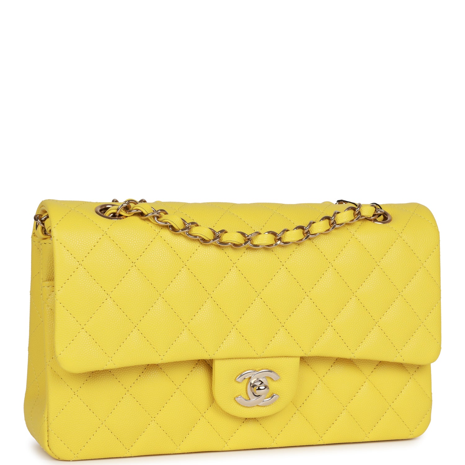 Best Replica Medium Classic Double Flap Bag Yellow Caviar Light Gold Hardware - Colareps
