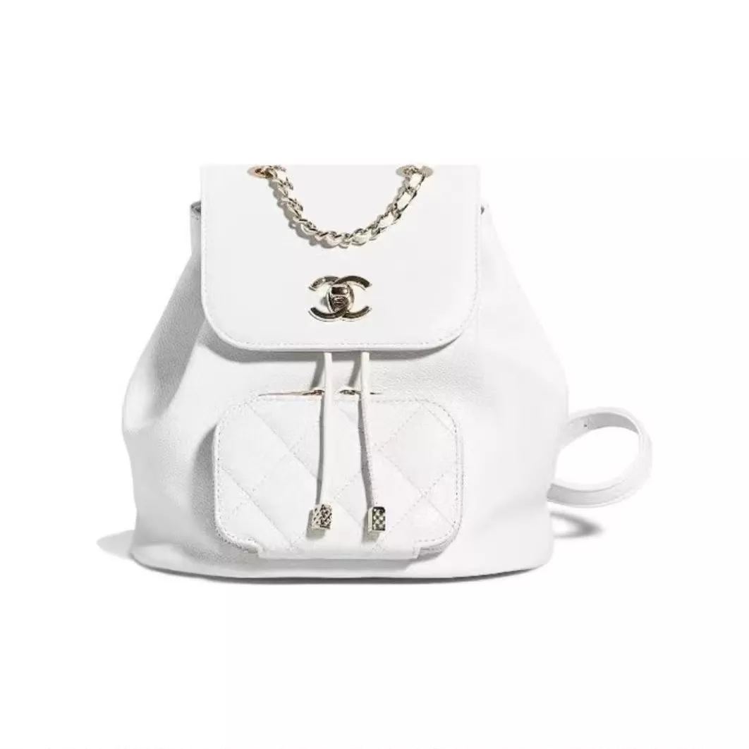 Best Replica [2022 Fall/Winter New Item] CHANEL Chanel Metallic Logo Logo Drawcord Cover Opening and Closing Cowhide Randsel Rucksack Randsel - Colareps