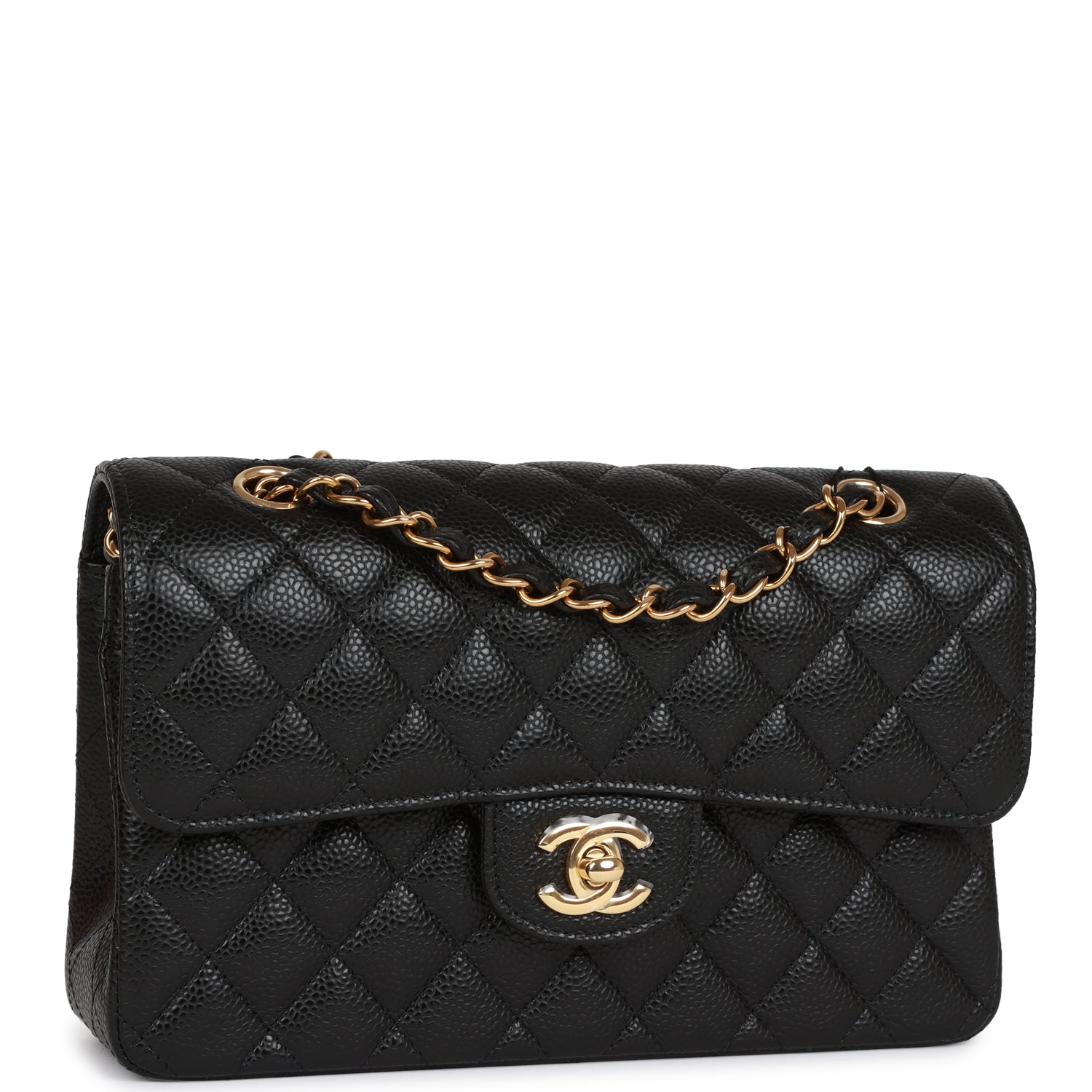 Best Replica Small Classic Double Flap Black Caviar Gold Hardware - Colareps