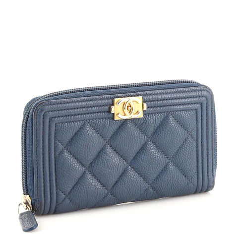 Best Replica Boy Zip Around Wallet Quilted Caviar Small - Colareps