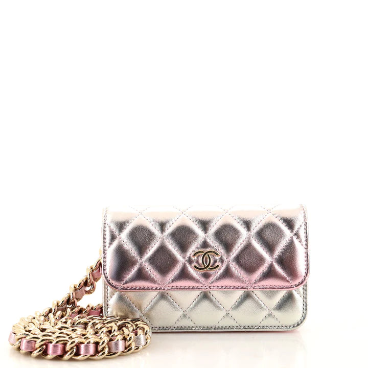 Best Replica Coco Punk Chain Clutch Quilted Gradient Metallic Lambskin - Colareps