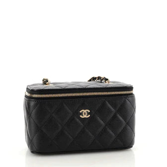 Best Replica Chanel Classic Vanity Case with Chain Quilted Caviar Small - Colareps