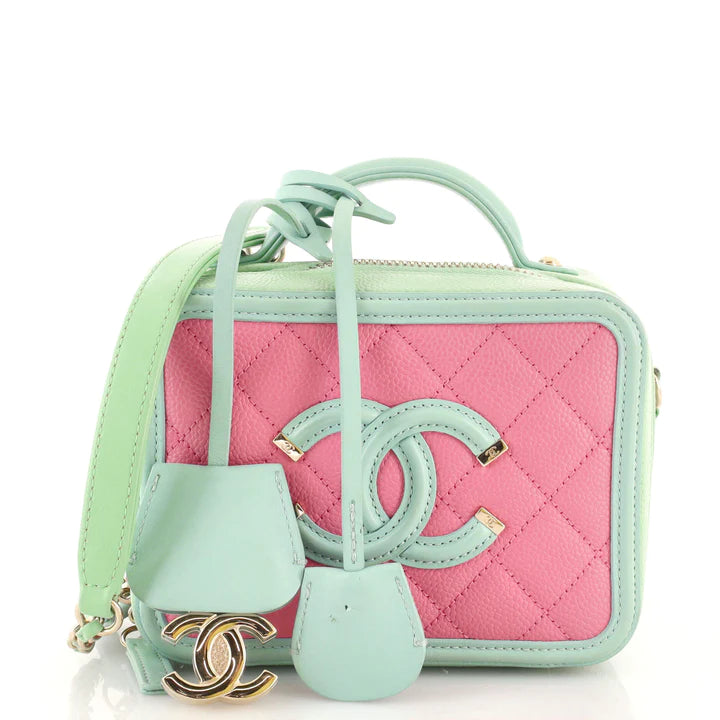 Best Replica Filigree Vanity Case Quilted Caviar Small - Colareps