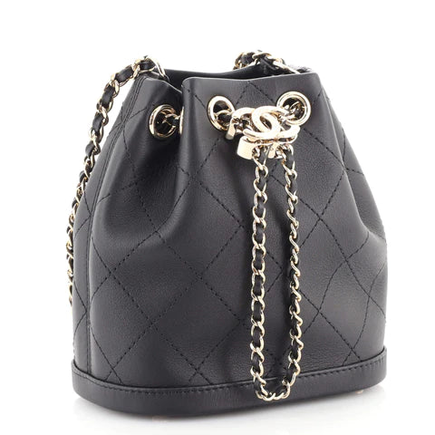 Best Replica CC Drawstring Bucket Bag Quilted Calfskin Mini - Colareps