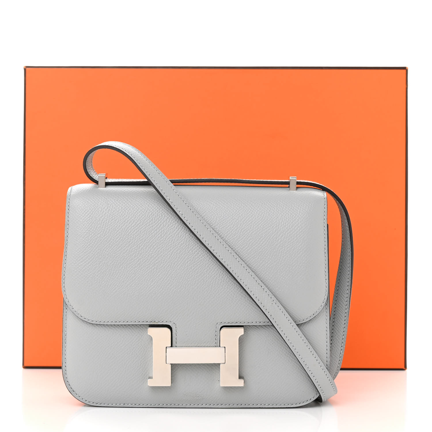Best Replica Hermes  Epsom Constance 18 Bleu Glacier - Colareps