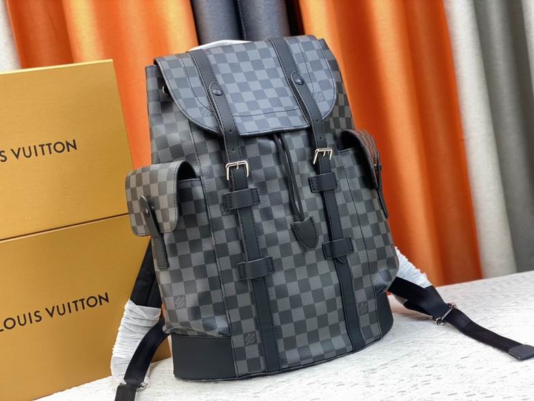 Best Replica Louis Vuitton LV Christopher Black Check Small Backpack - Colareps