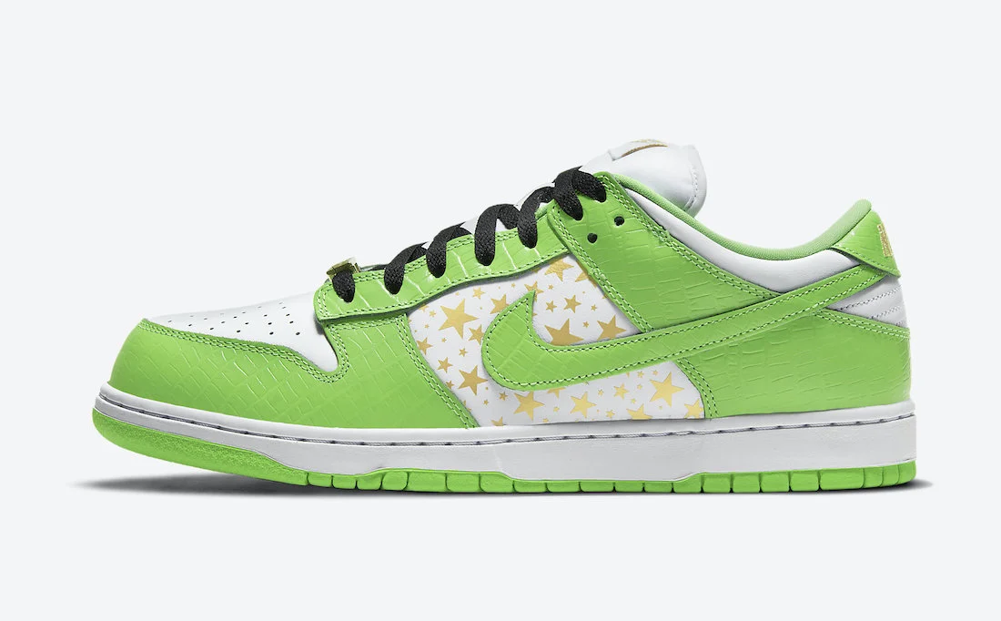 Best Replica Nike SB Dunk Low Supreme Stars Mean Green (2021) - Colareps