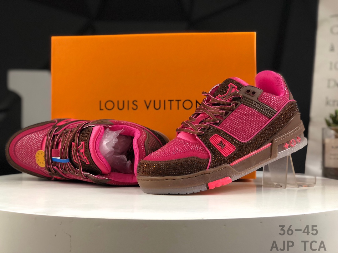 Best Replica Louis Vuitton Trainer Crystal Embellished Sneakers Replica - Colareps