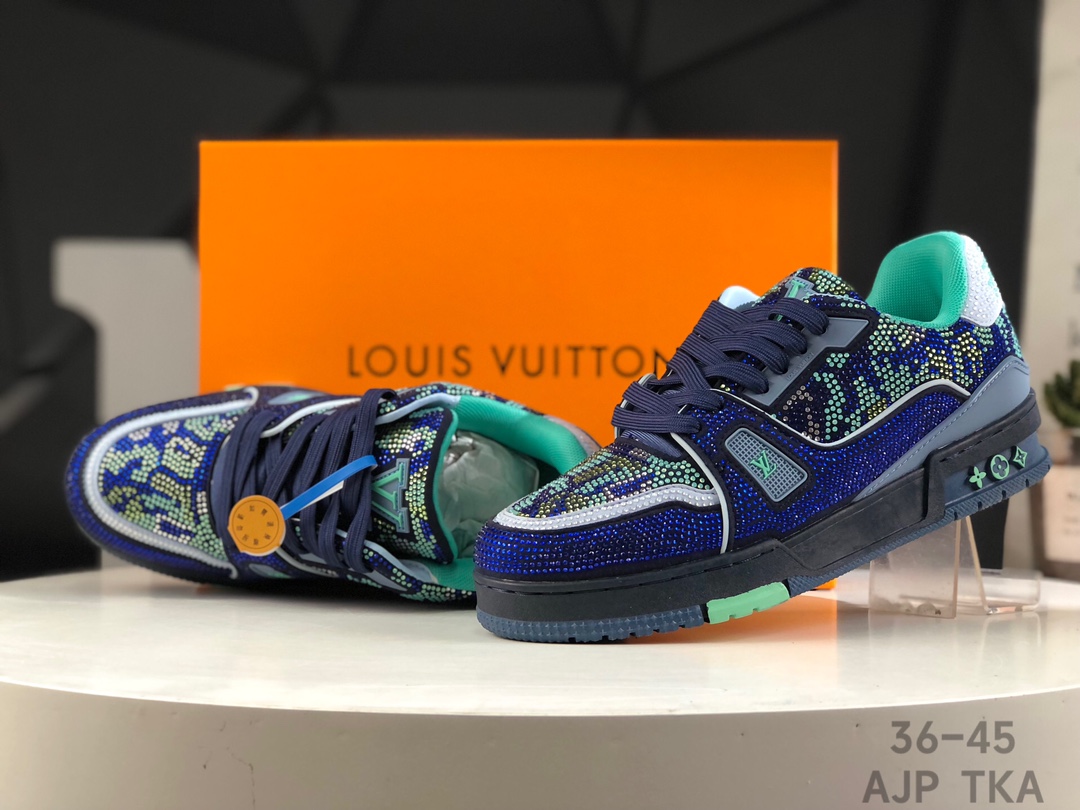 Best Replica Louis Vuitton Trainer Crystal Embellished Sneakers Replica - Colareps