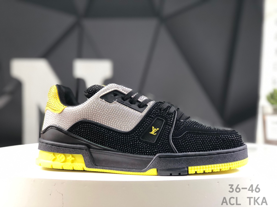 Best Replica Louis Vuitton Trainer Crystal Embellished Sneakers Replica - Colareps