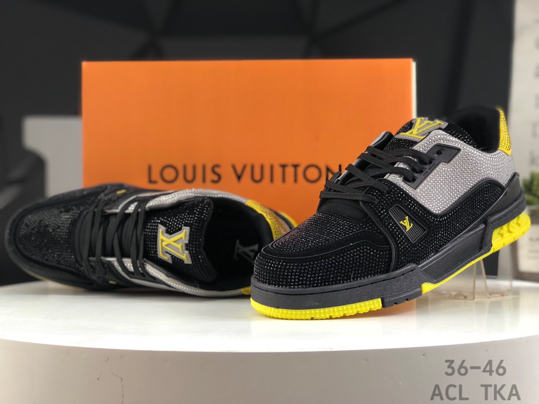 Best Replica Louis Vuitton Trainer Crystal Embellished Sneakers Replica - Colareps