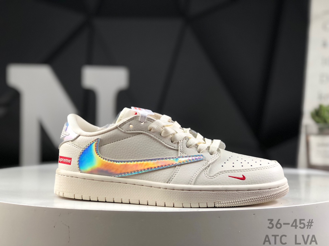 Best Replica Nike Travis Scott x Fragment Design x Air Jordan 1 Low OG SP AJ1 Supreme joint-off-white colorful low-top cultural casual sneakers - Colareps