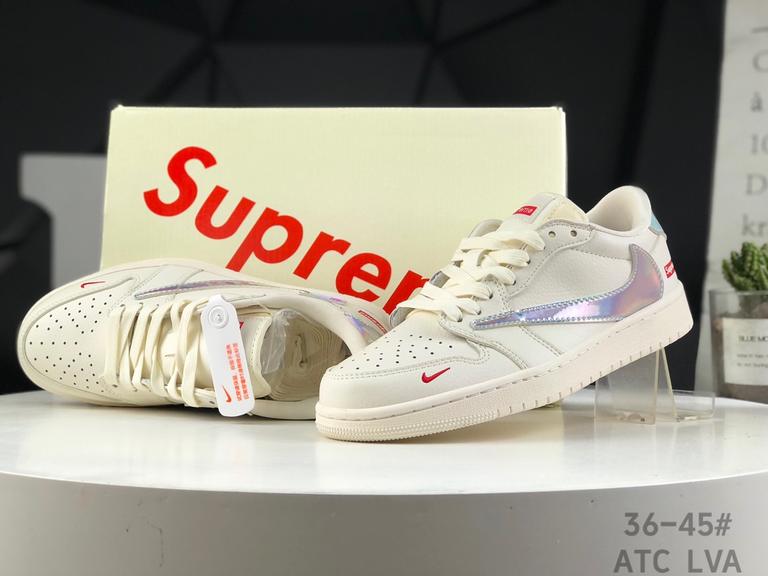 Best Replica Nike Travis Scott x Fragment Design x Air Jordan 1 Low OG SP AJ1 Supreme joint-off-white colorful low-top cultural casual sneakers - Colareps
