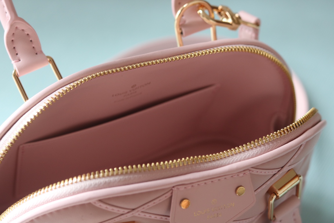 Best Replica Louis Vuitton pink diamond full leather shell bag series Alma BB shell handbag - Colareps