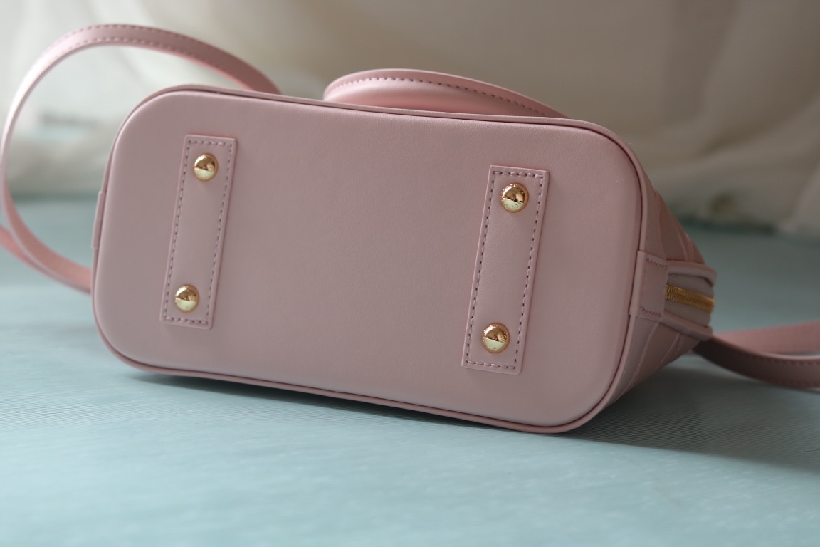 Best Replica Louis Vuitton pink diamond full leather shell bag series Alma BB shell handbag - Colareps