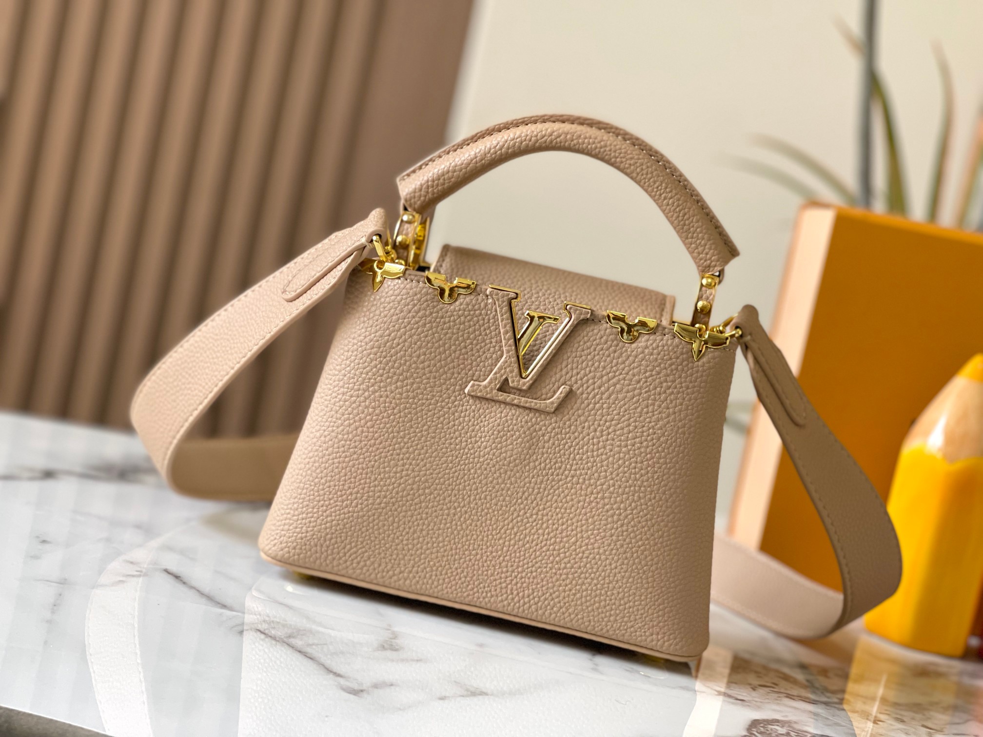 Best Replica Louis Vuitton Apricot Gold Buckle Corolla Hardware Mini Tote - Colareps
