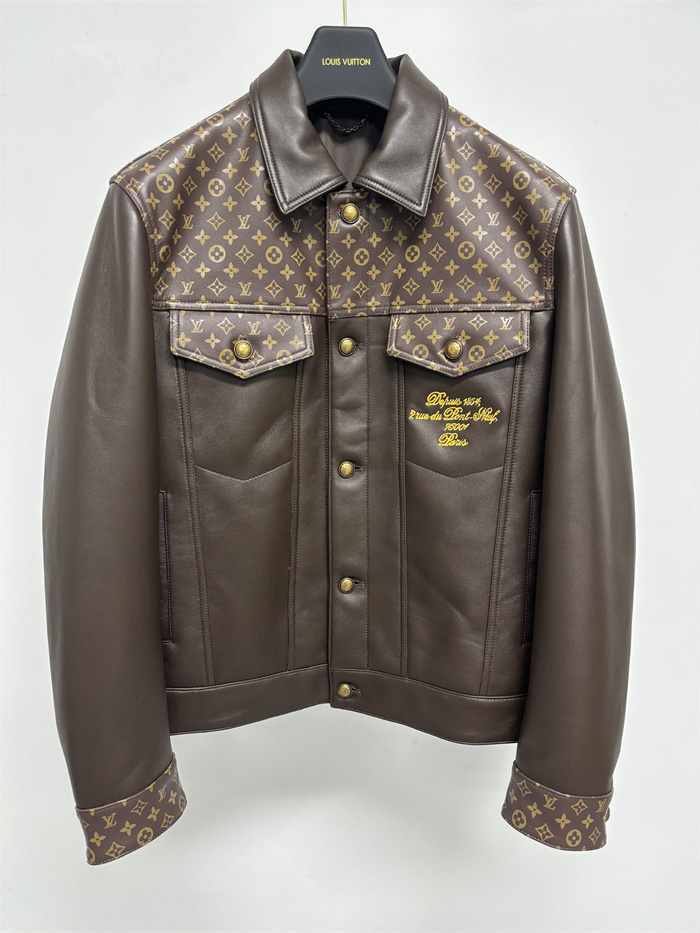 Best Replica 2024fw LV Leather Jacket Top Version - Colareps