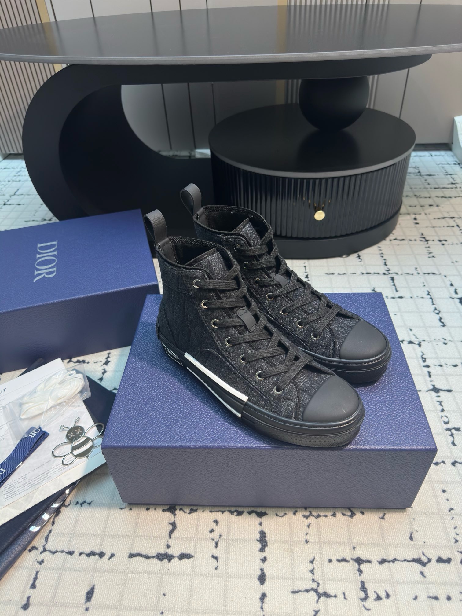Best Replica Dior B23 High-Top Sneaker – Black Monogram - Colareps