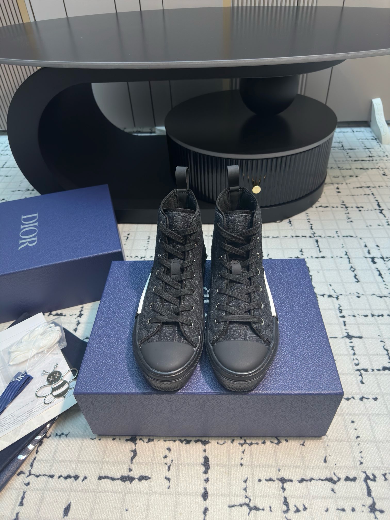 Best Replica Dior B23 High-Top Sneaker – Black Monogram - Colareps