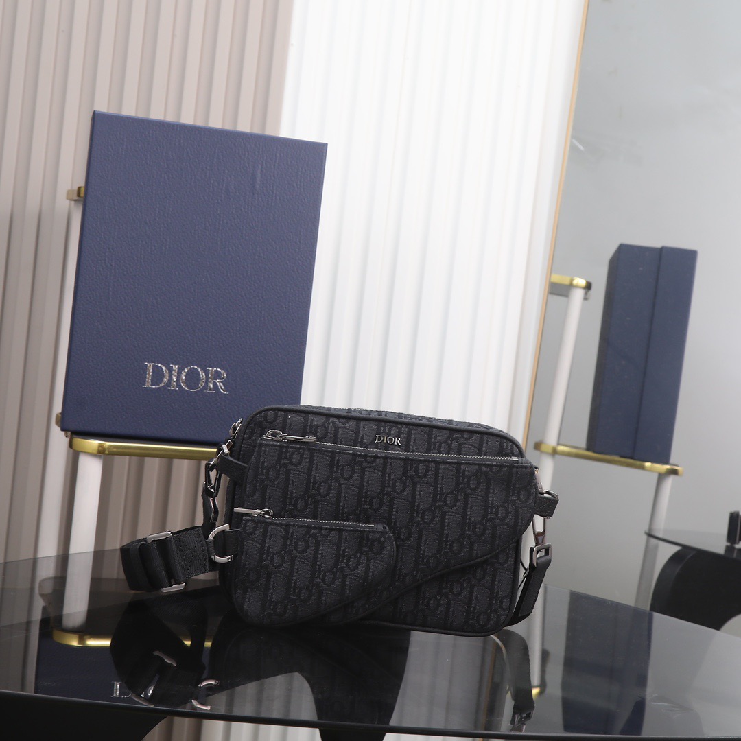 Best Replica Dior Black Oblique Knit Round Triple Bird Bag - Colareps