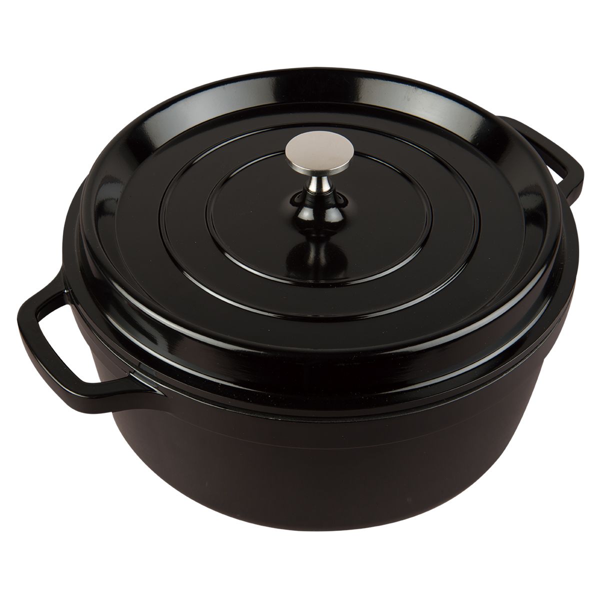 6.6L CAST ALUMINIUM DUTCH OVEN CASSEROLE DISH, 28CM (BLACK)five items