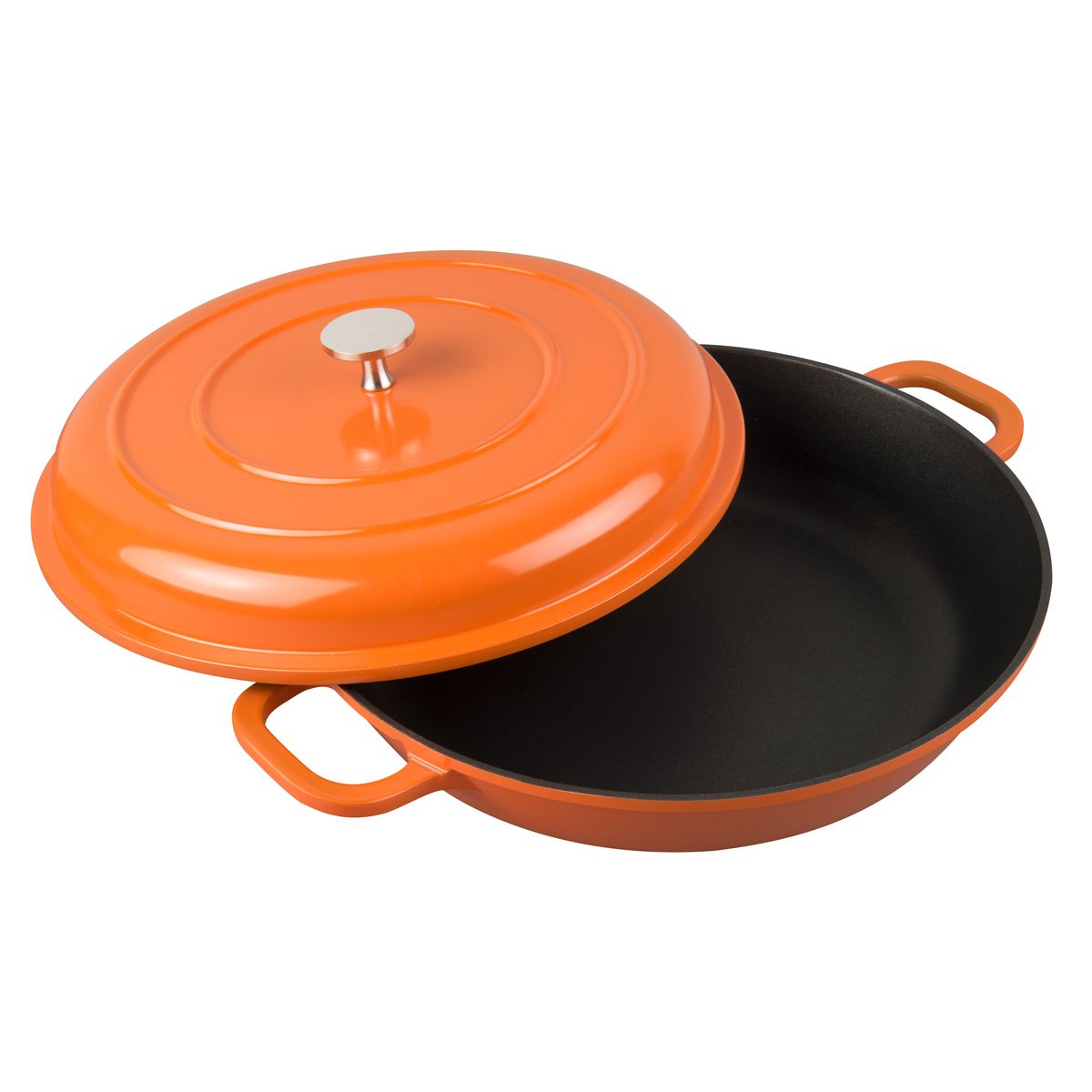 2.8L CAST ALUMINIUM DUTCH OVEN CASSEROLE, 28CM (ORANGE)five items