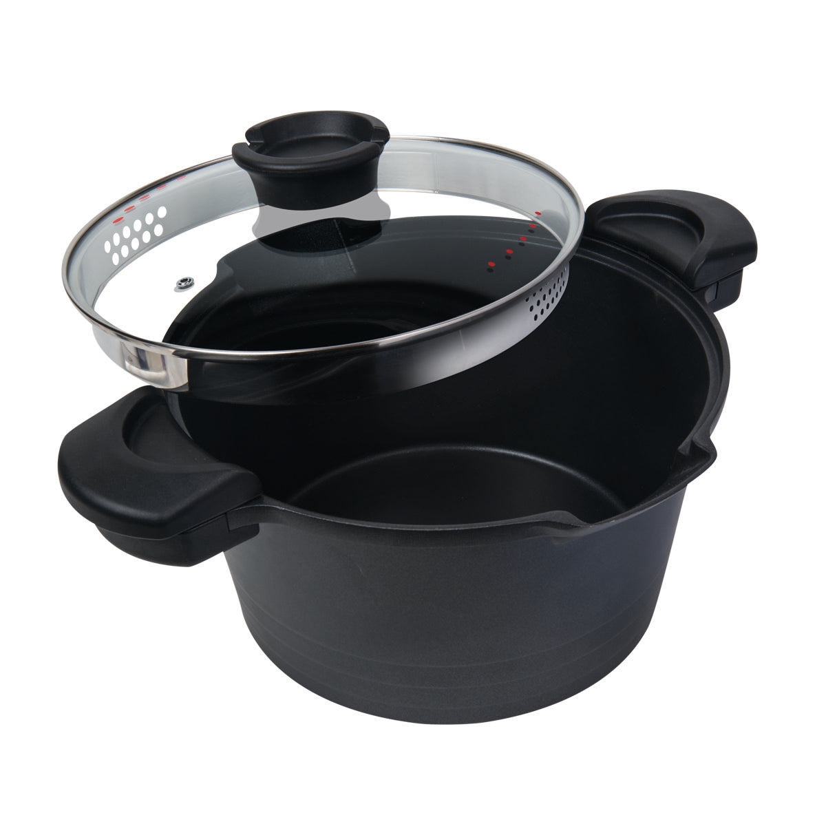 4.7L STOCK N' PASTA POT WITH STRAINER GLASS LID, 23CMfive items