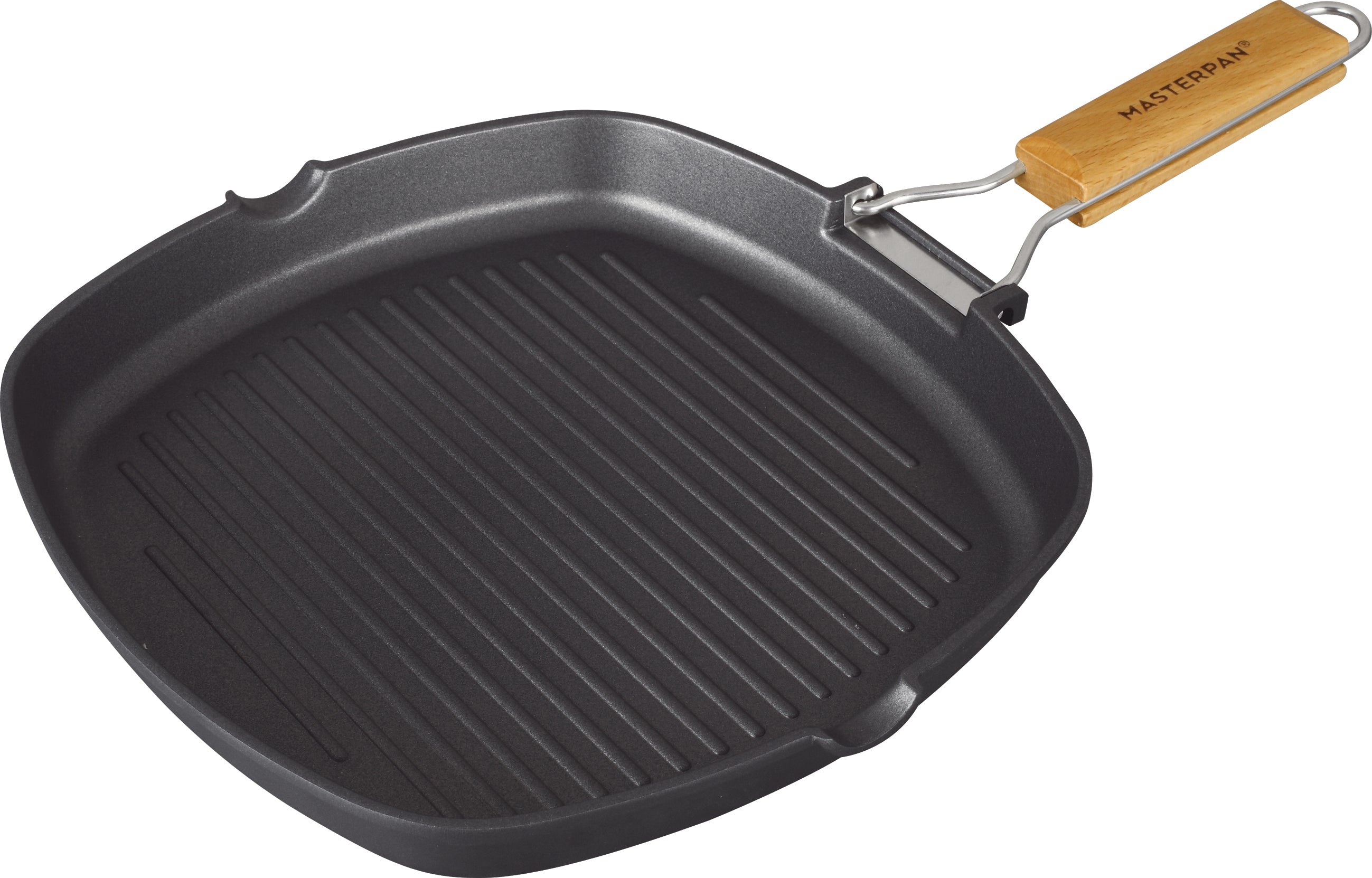 GRILL PAN WITH FOLDING HANDLE, 28CMfive items